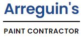 Logo with the text "Arreguin's" in blue above a black line, and "PAINT CONTRACTOR" in black capital letters below the line.